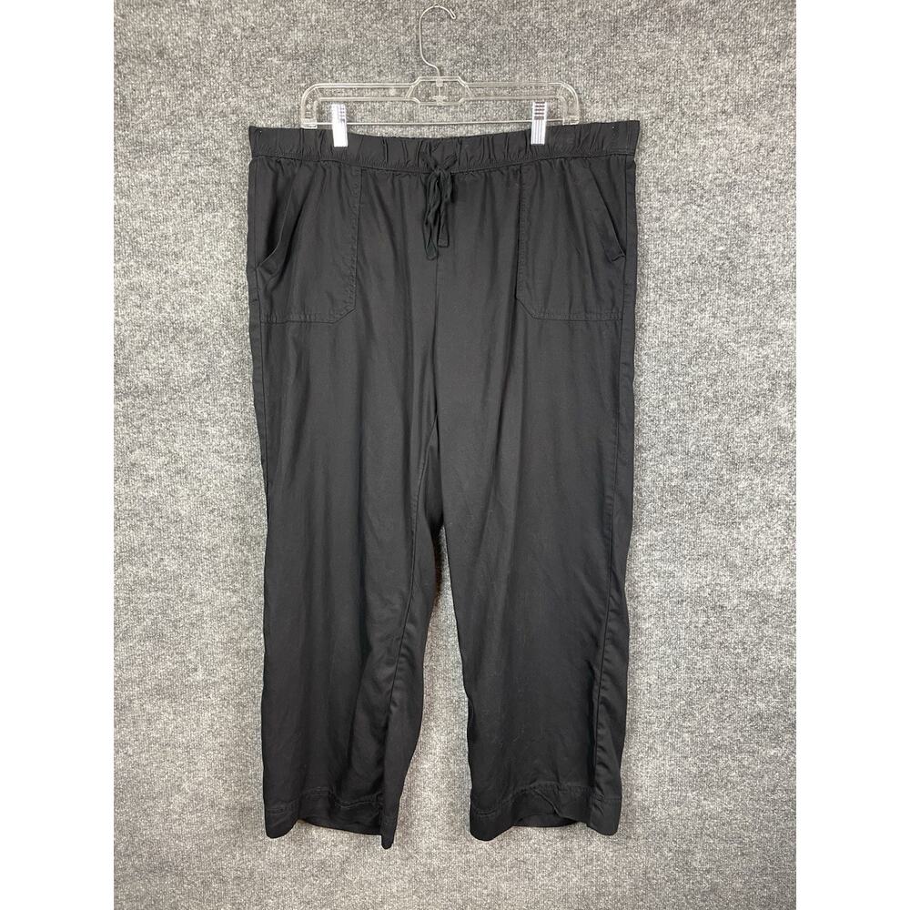Caffe Marrakesh 100% Lyocell Pants Size XL Drawstring Black Boho Pockets